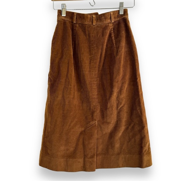 Vintage | The Villager Tan Corduroy 2 Piece Skirt Suit Blazer 1970s Union Made - Picture 4 of 12